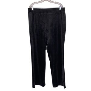 Juicy Couture Women 3x Velour Black‎ Track Suit Wide Leg Bottoms Pants Y2K NWT
